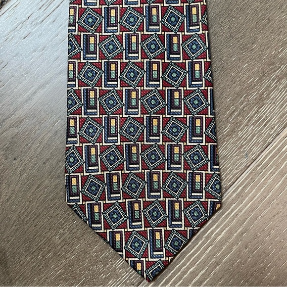 Liberty of London vintage silk‎ geometric pattern tie - Picture 1 of 6